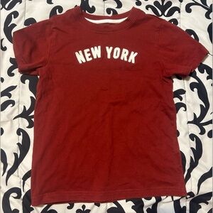 💰2/$10 Janie&Jack kids maroon New York t-shirt-Size 6